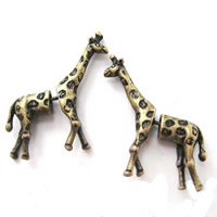 Messing Cartoon-Split-Ohrring, Giraffe, plattiert, abnehmbare & Tier Design, keine, frei von Nickel, Blei & Kadmium, 25mm, verkauft von PC