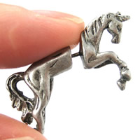 Brass Split Earring Horse plated detachable & animal design nickel lead & cadmium free 25mm Sold By PC