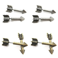 Brass Split Earring, Arrow, plated, detachable, more colors for choice, nickel, lead & cadmium free, 25mm, Sold By PC