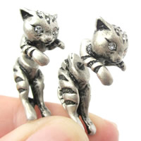 Brass Split Earring Leopard plated detachable & animal design nickel lead & cadmium free 25mm Sold By PC
