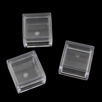 Caixa de jóias da unha, plástico, Quadrado, 32x32x18mm, 12PCs/Bag, vendido por Bag