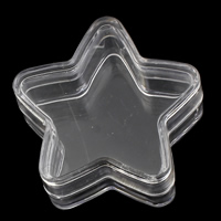 Boîte à bijoux de perles , plastique, étoile, 36x35x15mm, 12PC/sac, Vendu par sac