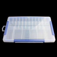 Smykker Perler Container, Plastic, Rektangel, 28 celler, 355x215x52mm, Solgt af PC