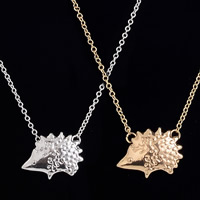 Brass Necklace Hedgehog plated oval chain nickel lead & cadmium free 450mm Sold Per Approx 17.5 Inch Strand
