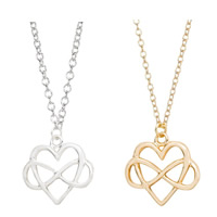 Brass Necklace Heart plated oval chain nickel lead & cadmium free 450mm Sold Per Approx 17.5 Inch Strand