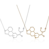 Brass Necklace, Chemistry Molecular, plated, oval chain, more colors for choice, nickel, lead & cadmium free, 450mm, Sold Per Approx 17.5 Inch Strand