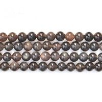 Natural Black Obsidian Beads Round Sold By Strand