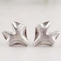 Brass Stud Earring Fox plated nickel lead & cadmium free 15mm Sold By Pair