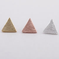 Messing Ohrstecker, Dreieck, plattiert, keine, frei von Nickel, Blei & Kadmium, 10mm, verkauft von Paar