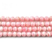 Natural Rhodonite Beads Rhodochrosite Round Grade AAA Sold Per Approx 15.5 Inch Strand