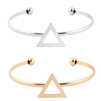 Brass Cuff Bangle Triangle plated nickel lead & cadmium free 180mm Inner Approx 60mm Length Approx 7 Inch Sold By PC