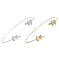 Brass Cuff Bangle, Leaf, plated, more colors for choice, nickel, lead & cadmium free, 180mm, Inner Diameter:Approx 60mm, Length:Approx 7 Inch, Sold By PC