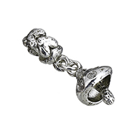 European Style Tibetan Style Dangle Beads, mushroom, antique silver color plated, without troll, nickel, lead & cadmium free, 26mm, 9.5x13.5x9.5mm, Hole:Approx 4.5mm, 200PCs/Lot, Sold By Lot