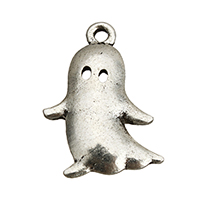 Character Tibetan Style Pendants, Ghost, antique silver color plated, nickel, lead & cadmium free, 16x22x2.50mm, Hole:Approx 1.5mm, 800PCs/Lot, Sold By Lot