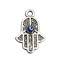 Evil Eye Pendants, Tibetan Style, Evil Eye Hamsa, antique silver color plated, Islamic jewelry & enamel & hollow, nickel, lead & cadmium free, 11x17x2mm, Hole:Approx 1.5mm, 500PCs/Lot, Sold By Lot