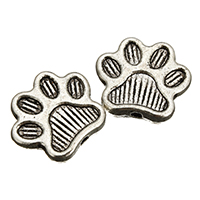 Tibetan Style Jewelry Beads, Bear Paw, antique silver color plated, nickel, lead & cadmium free, 14x12x3mm, Hole:Approx 1.5mm, 800PCs/Lot, Sold By Lot