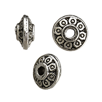 Tibetan Style Jewelry Beads, Saucer, antique silver color plated, nickel, lead & cadmium free, 6.50x6.50x3mm, Hole:Approx 2mm, 1000PCs/Lot, Sold By Lot