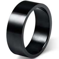 Stainless Steel Finger Ring for Men, black ionic, different size for choice & for man, 8mm, Sold By PC