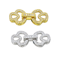 Brass Fold Over Clasp Lock plated micro pave cubic zirconia nickel lead & cadmium free Approx Sold By Lot