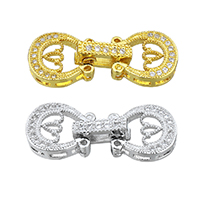Brass Fold Over Clasp plated micro pave cubic zirconia nickel lead & cadmium free Approx Sold By Lot
