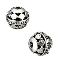Tibetan Style Hollow Beads, Round, antique silver color plated, nickel, lead & cadmium free, 8x8.50x8.50mm, Hole:Approx 1.7mm, 200PCs/Lot, Sold By Lot