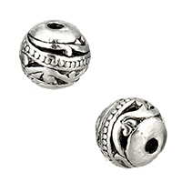 Zinc Alloy Hollow Beads Round antique silver color plated nickel lead & cadmium free Approx 1.7mm Sold By Lot