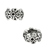 Zinc Alloy European Beads Round antique silver color plated nickel lead & cadmium free Approx 6mm Sold By Lot