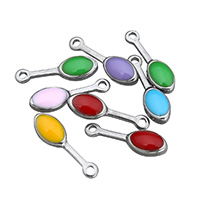 Stainless Steel Pendants, Badminton Racket, enamel, more colors for choice, 4x13mm, Hole:Approx 1mm, 200PCs/Lot, Sold By Lot