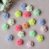 Opaque Acrylic Beads, Flower, solid color, mixed colors, 13mm, Hole:Approx 1mm, Approx 1100PCs/Bag, Sold By Bag