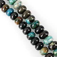 gefärbte Jade Perle, Rondell, Nachahmung chrysocolla & verschiedene Größen vorhanden, Bohrung:ca. 1.3mm, verkauft von Strang