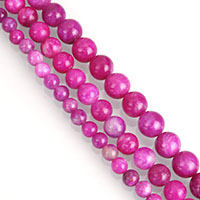 Dyed Jade Beads Round imitation sugilite bright rosy red Sold By Strand