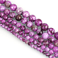 окрашенная Jade Бусины, Круглая, имитация Sugilite & разный размер для выбора, фиолетовый, Продан через Приблизительно 15.5 дюймовый Strand