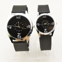Unisex Wrist Watch Zinc Alloy with Glass & Silicone platinum color plated Sold By Lot