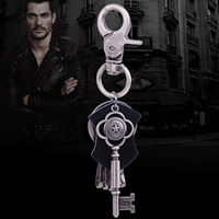 Bag Purse Charms Keyrings Keychains Zinc Alloy with Cowhide antique silver color plated for man nickel lead & cadmium free Sold By Strand