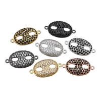 Cubic Zirconia Micro Pave Brass Connector Mask plated micro pave cubic zirconia & 1/1 loop nickel lead & cadmium free Approx 1mm Sold By Lot