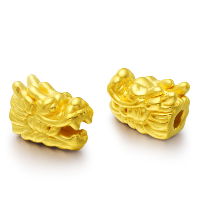 24K Guld Beads, Drage, 9x13mm, Hole:Ca. 1-2mm, Solgt af PC