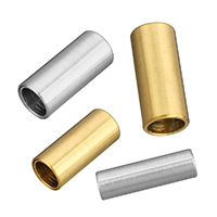 Edelstahl Magnetverschluss, Zylinder, plattiert, Handpoliert & verschiedene Größen vorhanden & satiniert, keine, 10PCs/Menge, verkauft von Menge