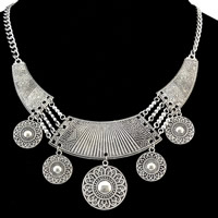 Tibetan Style Jewelry Necklace, with 3.1lnch extender chain, plated, twist oval chain & for woman, nickel, lead & cadmium free, 100mm, Sold Per Approx 18.9 Inch Strand