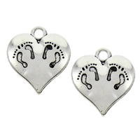 Zinc Alloy Heart Pendants antique silver color plated lead & cadmium free Approx 2mm Sold By Bag