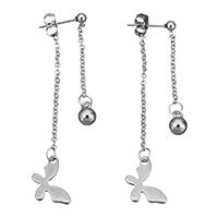 Stainless Steel Split Earring Butterfly for woman original color  36mm 58mm Sold By Pair