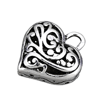 Tibetan Style Heart Pendants, hollow & blacken, 19.50x21.50x9mm, Hole:Approx 3.5x4.5mm, 50PCs/Lot, Sold By Lot