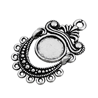 Zinc Alloy Pendant Cabochon Setting blacken Approx 2.5mm 1mm Inner Approx 10mm Sold By Lot