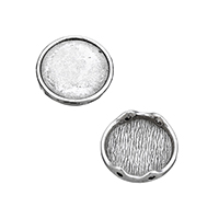 Perles serties en alliage de zinc, Plat rond, double trou & noircir, 17.50x17.50x4mm, Trou:Environ 1mm, Diamètre intérieur:Environ 15mm, 500PC/lot, Vendu par lot