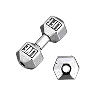 Zinc Alloy Jewelry Beads Barbell with letter pattern & blacken Approx 2mm Sold By Lot