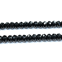 Natural Black Agate Beads, Rondelle, different size for choice & faceted, Hole:Approx 0.5-2mm, Length:Approx 15.5 Inch, Sold By Lot