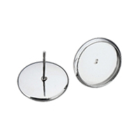 Stainless Steel Earring Stud Component Flat Round original color 13mm 0.8mm Inner Approx 12mm Sold By PC