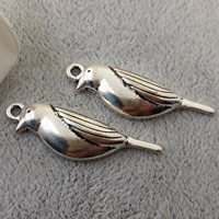 Tibetan Style Animal Pendants, Bird, antique silver color plated, lead & cadmium free, 10x30mm, Hole:Approx 2mm, 50PCs/Bag, Sold By Bag