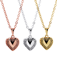 Fashion Locket Necklace, Brass, Heart, plated, with photo locket & oval chain & for woman & blacken, more colors for choice, nickel, lead & cadmium free, 11x10mm, Sold Per Approx 15.7 Inch Strand