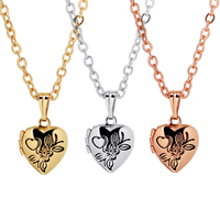 Fashion Locket Necklace Brass Heart plated with photo locket & oval chain & with flower pattern & for woman & blacken nickel lead & cadmium free Sold Per Approx 15.7 Inch Strand
