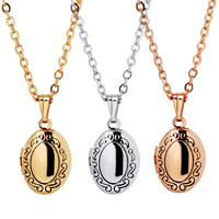 Fashion Locket Necklace Brass Flat Oval plated with photo locket & oval chain & for woman & blacken nickel lead & cadmium free Sold Per Approx 15.7 Inch Strand